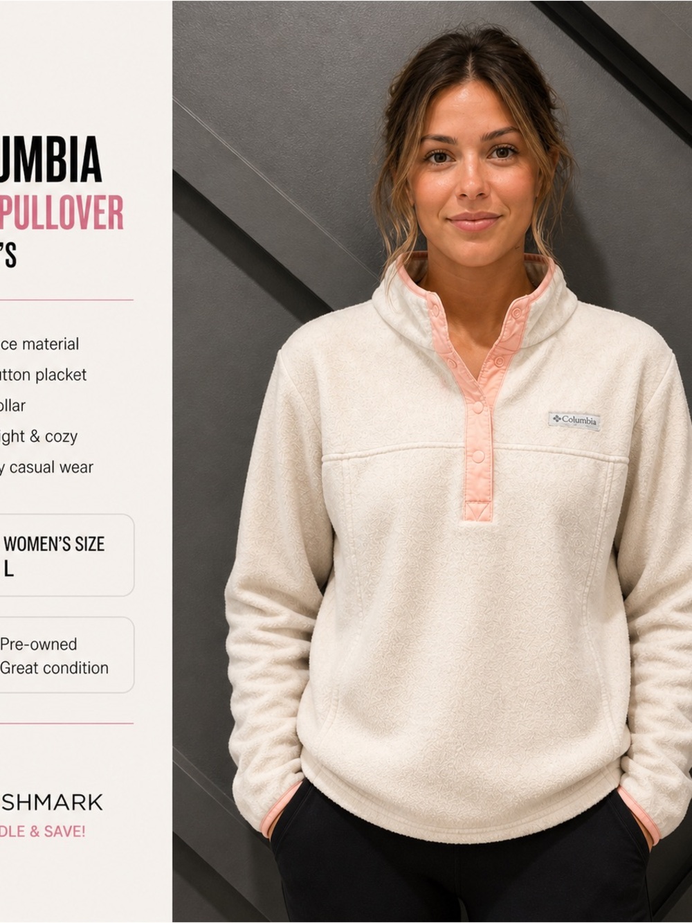 Columbia Pink Sherpa Fleece Pullover